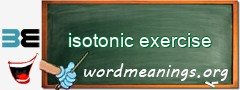 WordMeaning blackboard for isotonic exercise